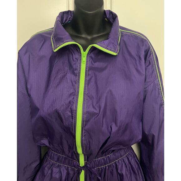 Vintage Basic Rituals Women's Purple Windbreaker/Jacket Cinched Waist Size M - Picture 3 of 10
